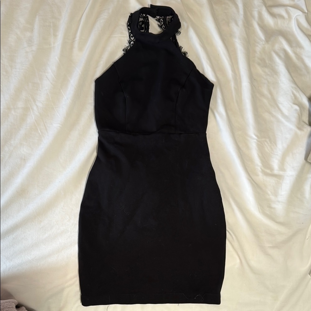 Elegant Black Halter Dress
